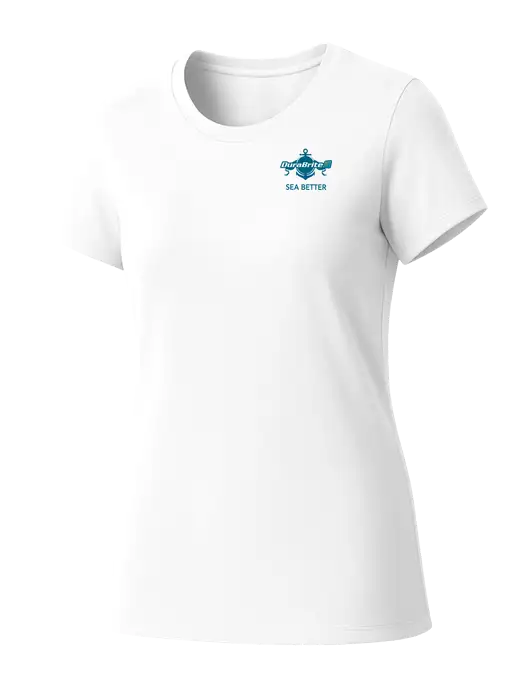 Womens Seriously Soft White T-Shirt w/Anchor Sea Better Logo