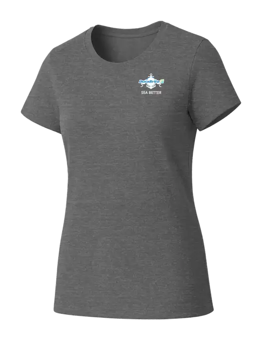 Womens Seriously Soft Grey Frost T-Shirt w/Anchor Sea Better Logo