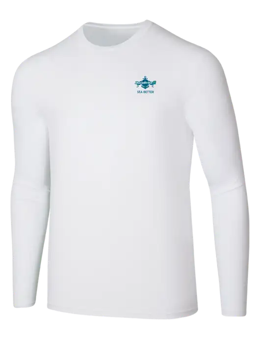 Seriously Soft White Long Sleeve T-Shirt w/Anchor Sea Better Logo