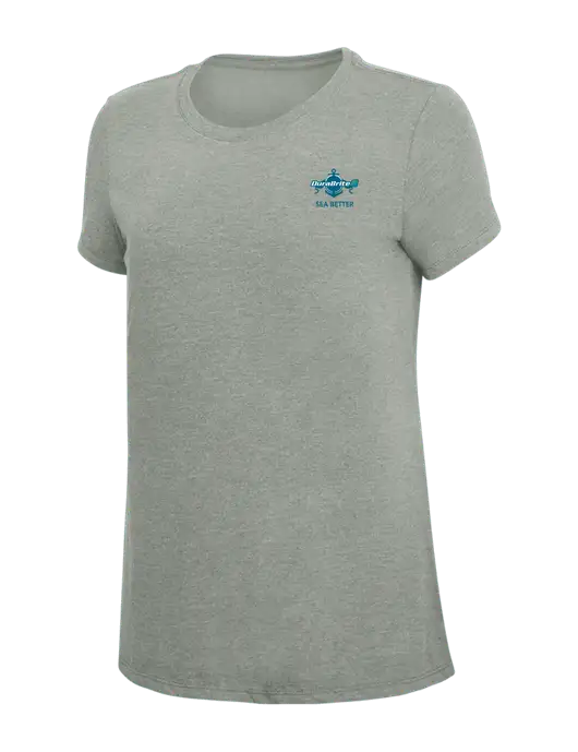 Womens Simply Soft Grey Frost 4.5oz  Poly/Combed Ring Spun Cotton T-Shirt w/Anchor Sea Better Logo
