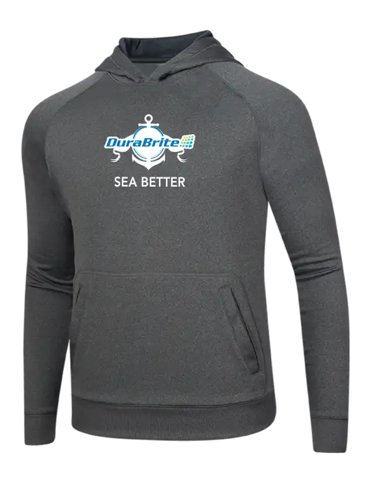 Tech Graphite Heather Fleece Hooded Sweatshirt w/Anchor Sea Better Logo