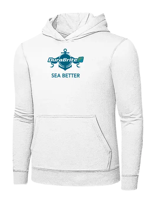 White 7.8 oz Ring Spun Hooded Sweatshirt w/Anchor Sea Better Logo
