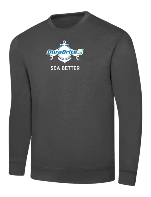 Charcoal 7.8 oz Ring Spun Crew Sweatshirt w/Anchor Sea Better Logo