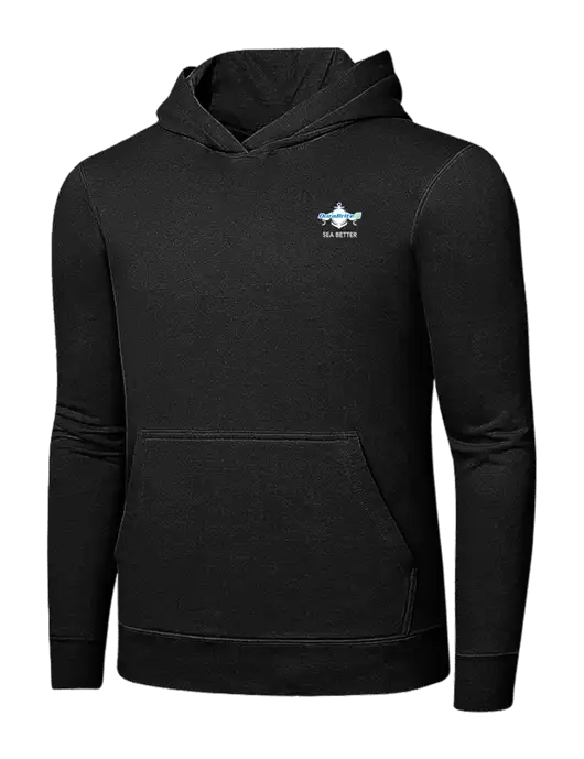Jet Black 7.8 oz Ring Spun Hooded Sweatshirt w/Anchor Sea Better Logo