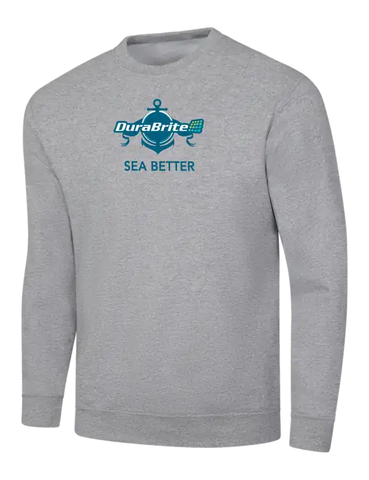 Light Grey Heather 7.8 oz Ring Spun Crew Sweatshirt w/Anchor Sea Better Logo