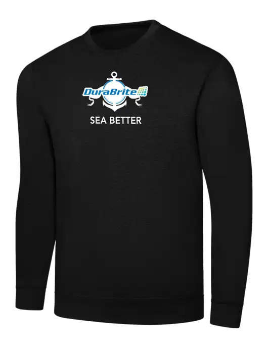 Black 7.8 oz Ring Spun Crew Sweatshirt w/Anchor Sea Better Logo