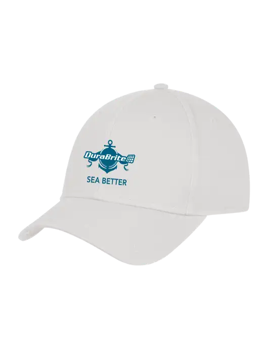 White Structured Cap Hook & Loop w/Anchor Sea Better Logo