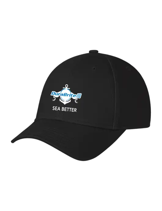 Black Structured Cap Hook & Loop w/Anchor Sea Better Logo