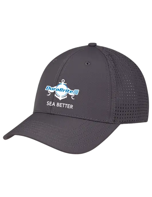 Charcoal Performance Stretchable Cap Hook & Loop w/Anchor Sea Better Logo