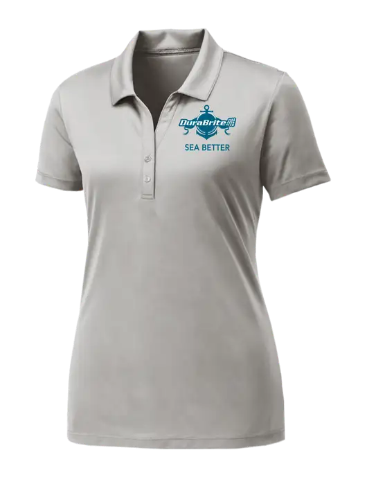 Womens Very Light Grey PosiCharge Competitor Polo w/Anchor Sea Better Logo