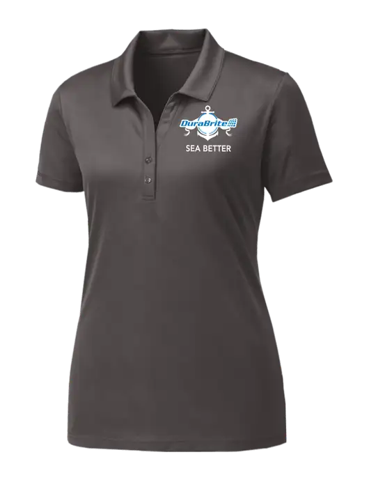 Womens Dark Grey PosiCharge Competitor Polo w/Anchor Sea Better Logo