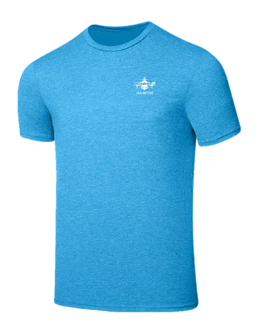 Seriously Soft Heathered Sapphire Blue T-Shirt w/Anchor Sea Better Logo