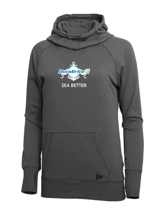 New Era Black Heather Womens Tri-Blend Fleece Pullover Hoodie w/Anchor Sea Better Logo