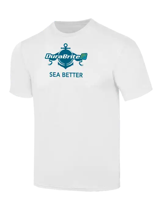 Simply Soft White 4.5oz  Poly/Combed Ring Spun Cotton T-Shirt w/Anchor Sea Better Logo