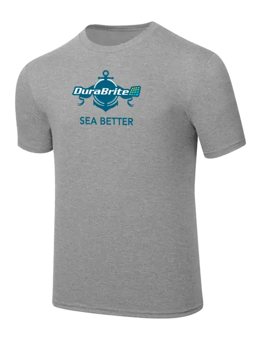 Simply Soft Heathered Light Grey 4.5oz  Poly/Combed Ring Spun Cotton T-Shirt w/Anchor Sea Better Logo