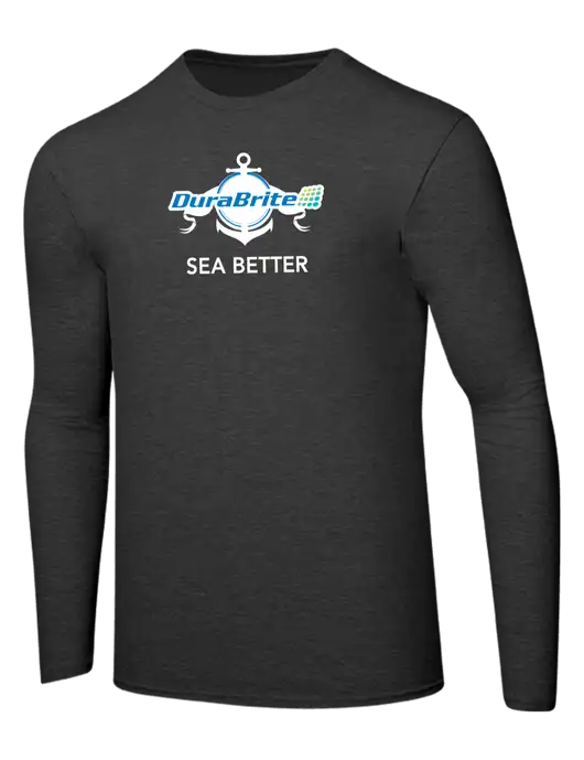 Ring Spun Dark Heather Grey 4.5 oz Long Sleeve T-Shirt w/Anchor Sea Better Logo