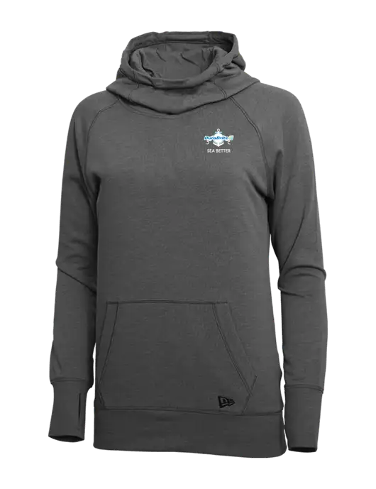 New Era Black Heather Womens Tri-Blend Fleece Pullover Hoodie w/Anchor Sea Better Logo