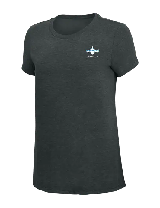 Womens Simply Soft Black Frost 4.5oz Poly/Combed Ring Spun Cotton T-Shirt w/Anchor Sea Better Logo