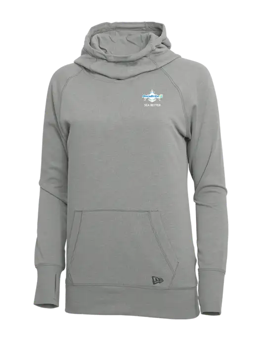 New Era Shadow Grey Heather Womens Tri-Blend Fleece Pullover Hoodie w/Anchor Sea Better Logo