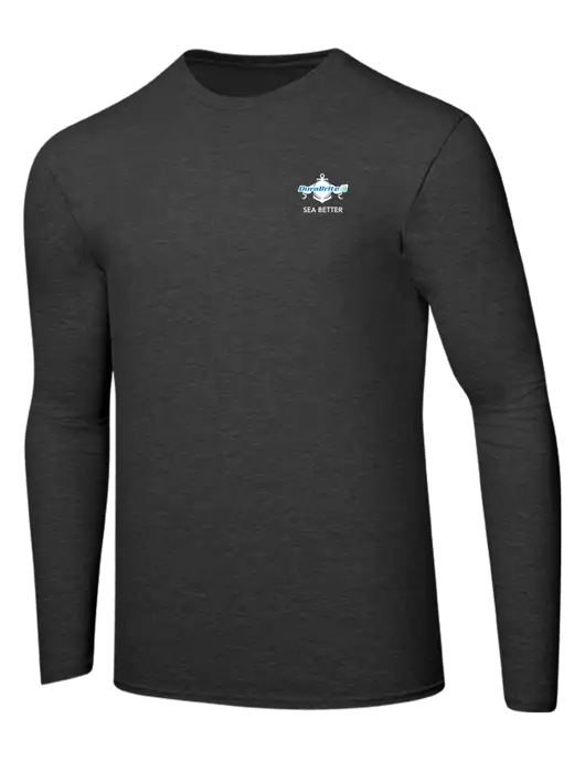 Ring Spun Dark Heather Grey 4.5 oz Long Sleeve T-Shirt w/Anchor Sea Better Logo