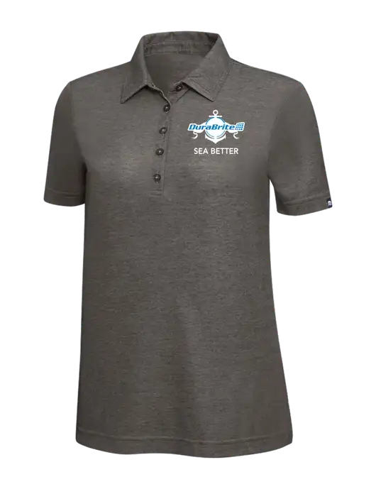 TravisMathew Black Heather Womens Oceanside Polo w/Anchor Sea Better Logo