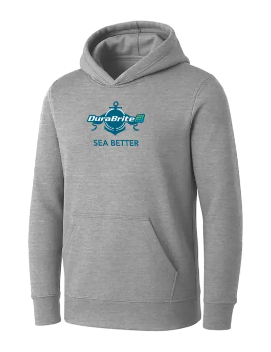 Womens Light Grey Heather Core Fleece Pullover Hooded Sweatshirt w/Anchor Sea Better Logo