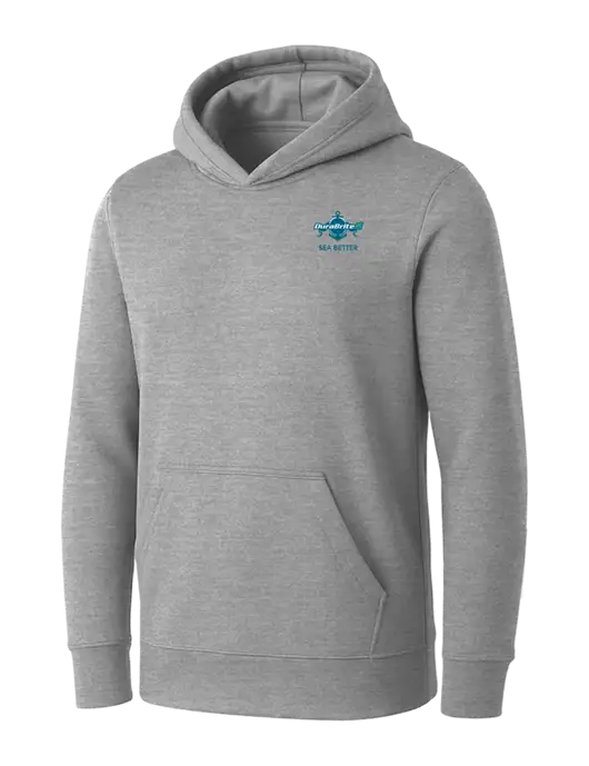 Womens Light Grey Heather Core Fleece Pullover Hooded Sweatshirt w/Anchor Sea Better Logo