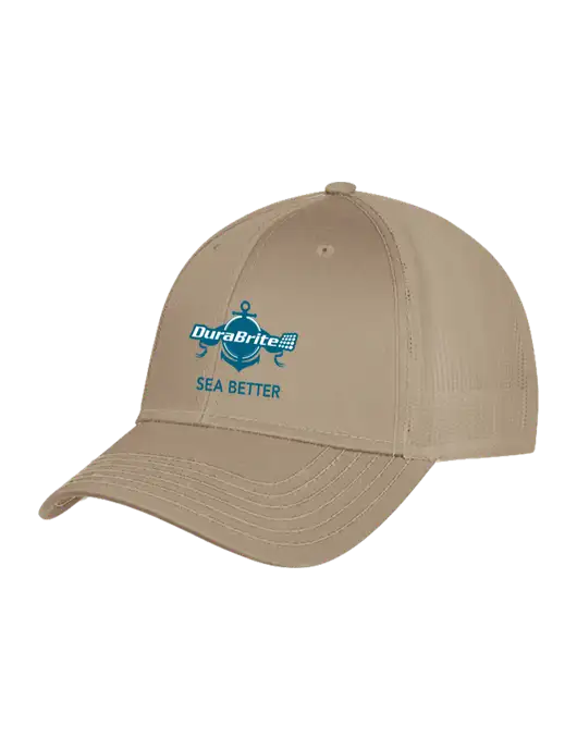 Khaki Mesh Trucker Cap Snap Back w/Anchor Sea Better Logo