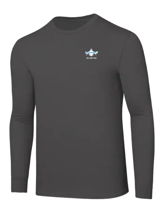 Seriously Soft Dark Grey Long Sleeve T-Shirt w/Anchor Sea Better Logo
