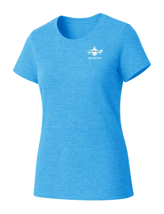 Womens Seriously Soft Light Sapphire T-Shirt w/Anchor Sea Better Logo