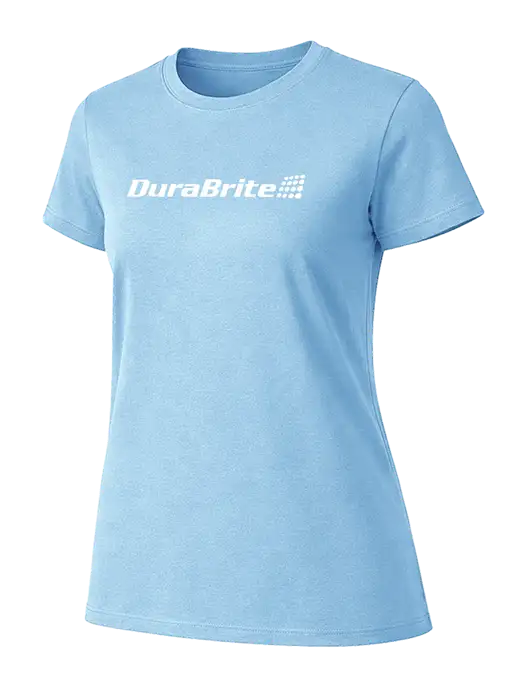 Womens Ring Spun Light Blue 4.5 oz T-Shirt w/DuraBrite Logo