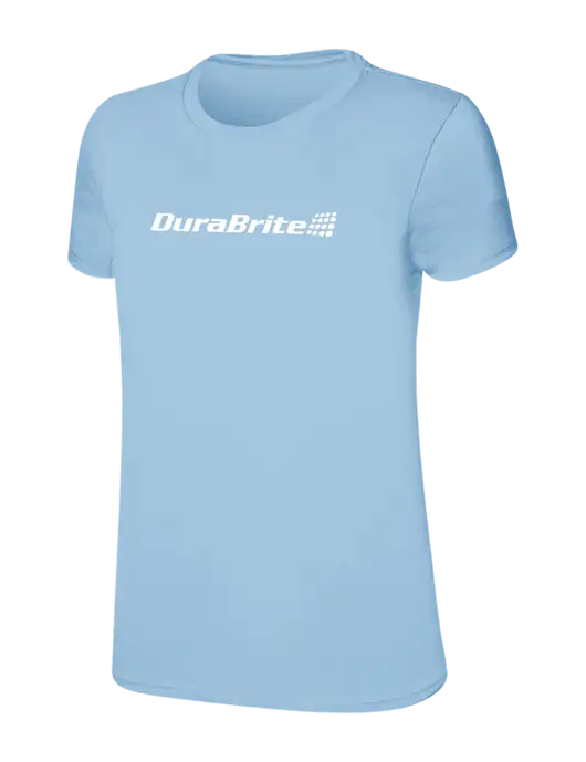 Womens Ring Spun Light Blue 4.5 oz T-Shirt w/DuraBrite Logo