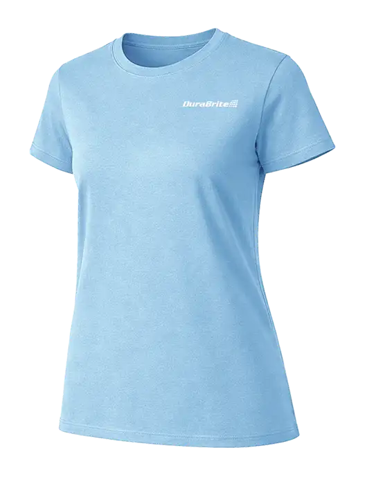 Womens Ring Spun Light Blue 4.5 oz T-Shirt w/DuraBrite Logo