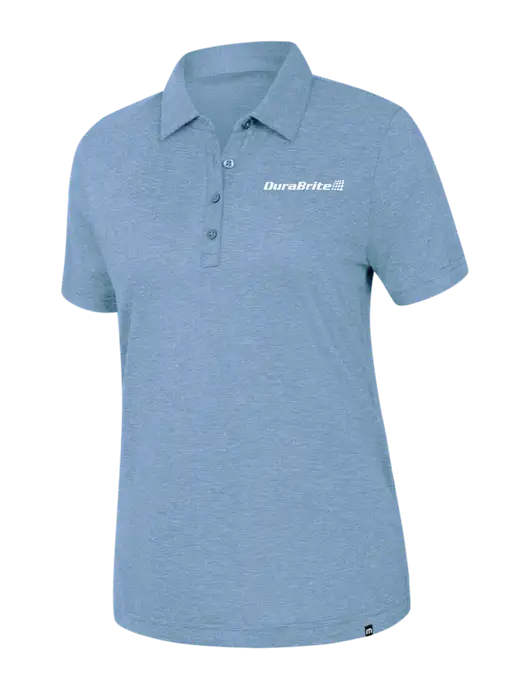 TravisMathew Womens Light Blue Heather Sunnyvale Polo w/DuraBrite Logo