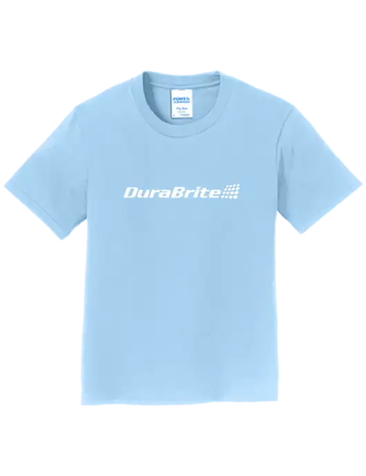 Youth Ring Spun Light Blue 4.5 oz T-Shirt w/DuraBrite Logo