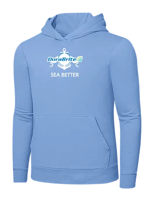 Light Blue 7.8. oz Ring Spun Hooded Sweatshirt w/Anchor Sea Better Logo