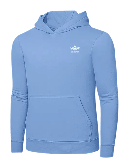 Light Blue 7.8. oz Ring Spun Hooded Sweatshirt w/Anchor Sea Better Logo