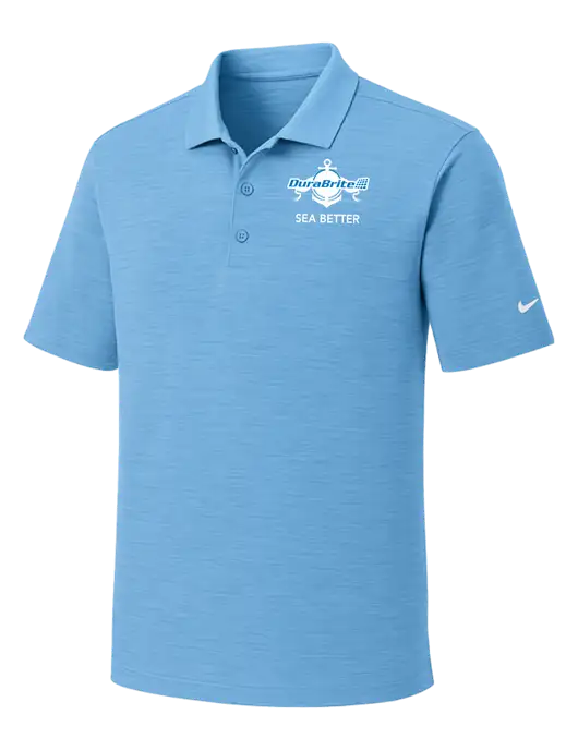 Nike Dri-FIT Light Blue Striated Polo w/Anchor Sea Better Logo