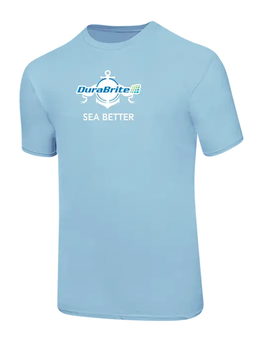 Ring Spun Light Blue 4.5 oz T-Shirt w/Anchor Sea Better Logo