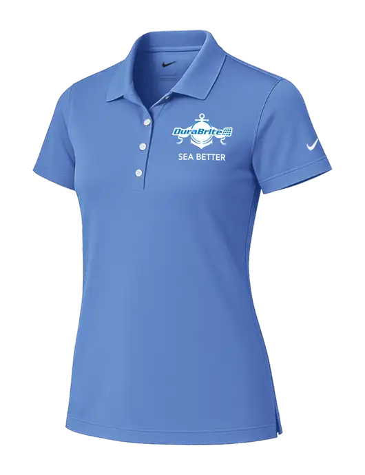 Nike Womens Light Blue Tech Basic Dri-FIT Polo
 w/Anchor Sea Better Logo