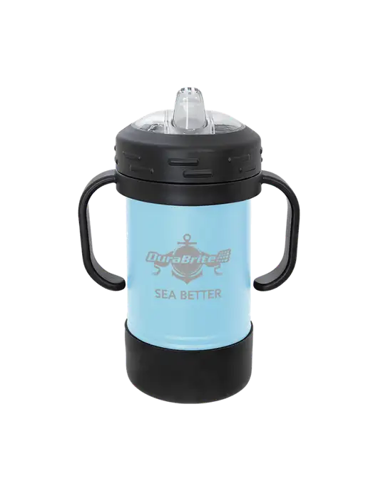 Polar Camel 10 oz Powder Coated Light Blue Sippy Cup w/Anchor Sea Better Logo